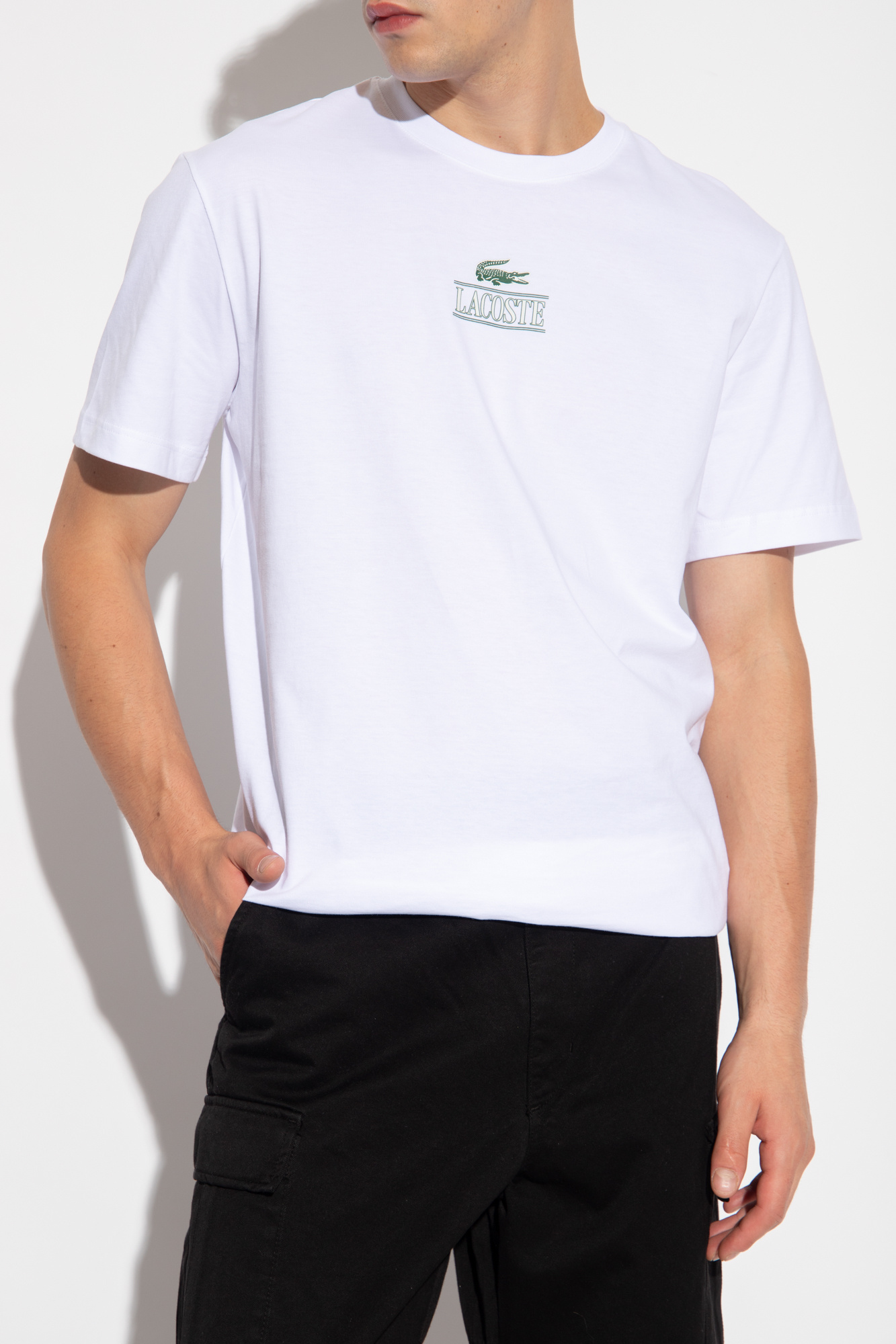 T shirt clearance lacoste noir homme